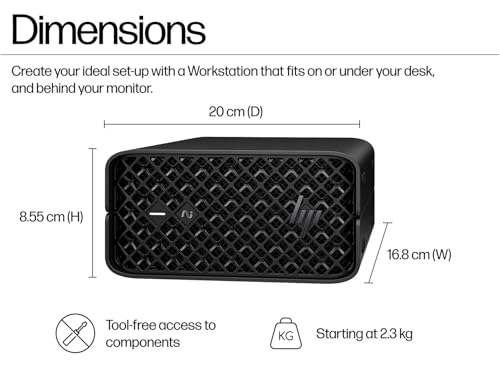 Image of HP Z2 Mini G1a Workstation Business AI Desktop - AMD Ryzen AI Max PRO 380 (> Intel i7-1355U) - AMD Radeon 8040S - 32GB RAM - 1TB SSD - MFF - Copilot+ PC - 50 TOPS NPU - Thunderbolt 4 - DP - Win 11 Pro