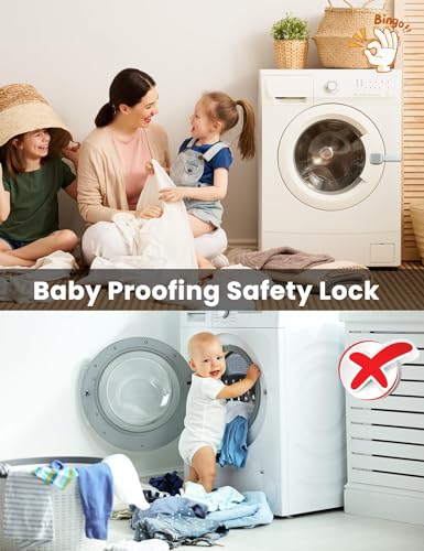 Rotopata 2 Pack Cabinet Locks Baby Proofing, Child Proof Latches For Drawer Fridge Refrigerator Dishwasher Oven Pet Doors & Toilet Seat Trash Can Lids, Adjustable Straps & Button Unlock Safety Design thumb #3
