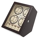 Ficwzw Caricatore automatico per orologi 8+5 con retroilluminazione a LED, 4 modalità di rotazione, motore silenzioso in rame, design elegante per fino a 8 orologi, perfetto per collezionisti di