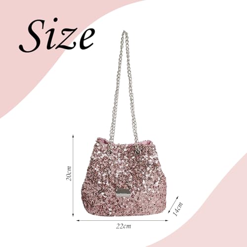 RELKLYU 1 Stück Pink Paillettenbeutel, Frauenumhängetasche, Modische Crossbody -Tasche, Einfache Und Vielseitige Crossbody -Tasche, Kleidungszubehör.