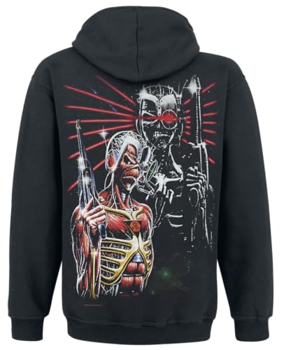 Felpa Con Cappuccio Di Iron Maiden - Terminate - S A Xxl - Uomo - Nero - 3