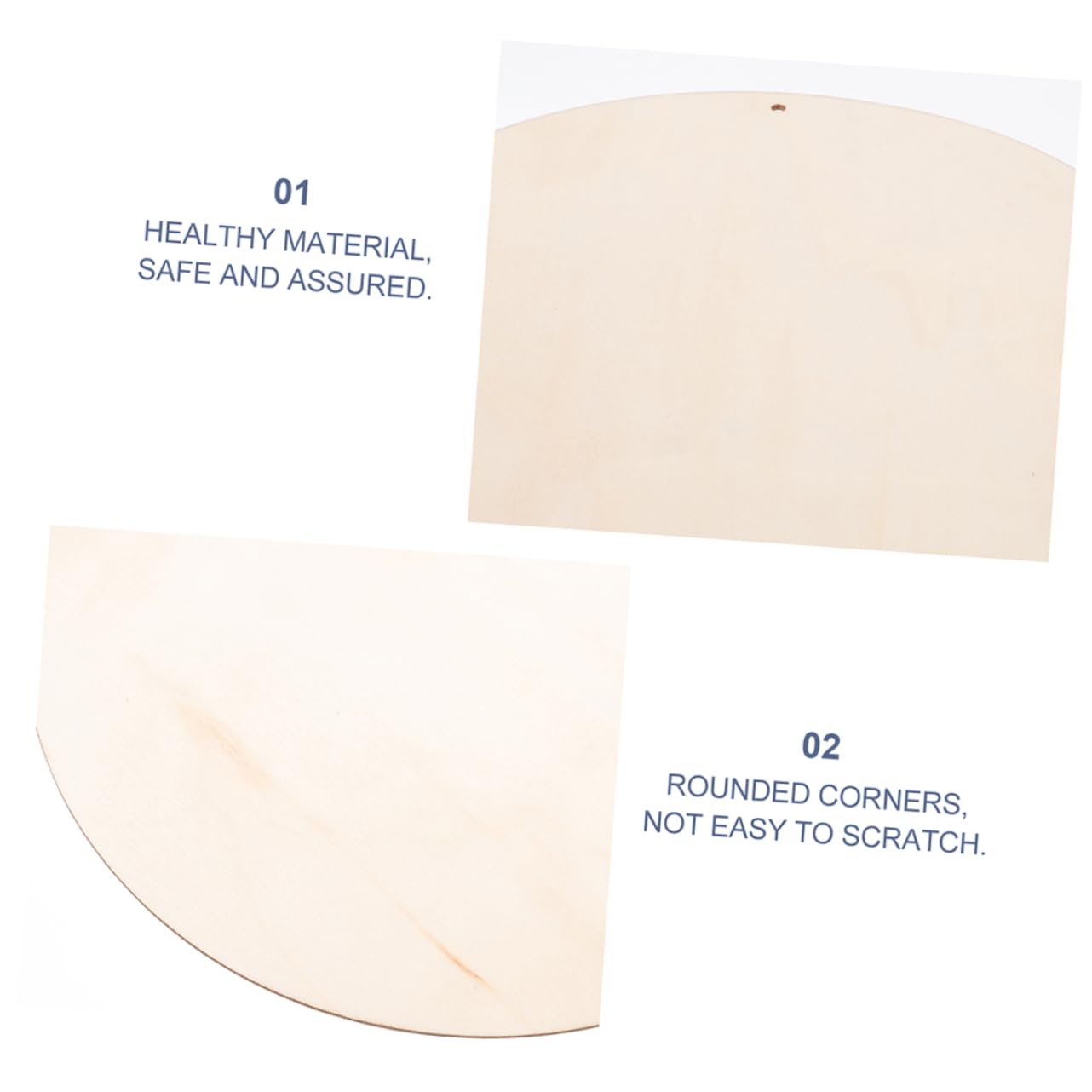 KALLORY 2 Pack of Wooden Craft Boards Smooth Unfinished for Clay Modeling Art Projects