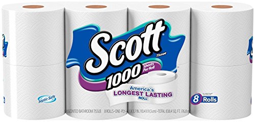 Image of Scott Regular Roll Toilet Tissue, 1 Ply, White, 8 Rolls