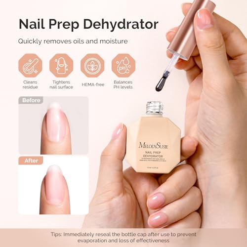 Image of MelodySusie 15ml Nail Dehydrator HEMA Free Professional Nail Prep for Press On,Acrylic Gel Polish,Fast Dry for Long-Lasting Manicure at Home & Salon Use 0.5oz
