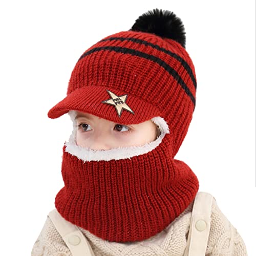 Kinder Wintermütze Schals Ohrenklappe 2 In 1 Jungen Mädchen...