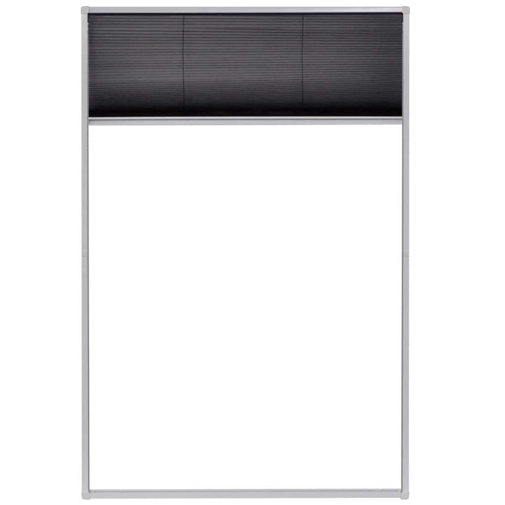 Aluminium Plissee Insektenschutz für Dachfenster 80 x 120 cm, Fliegengitter mit feinem Maschennetz, einfach einstellbar, Lieferung umfasst Alu-Rahmen und Insektenschutzfenster