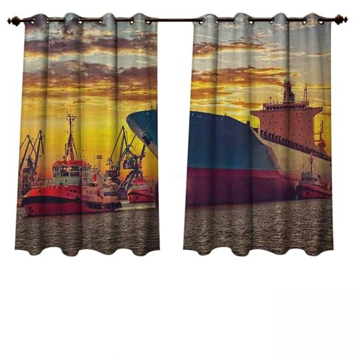 Anshesix Nautische Outdoor-Schutzvorhänge, UV-Schutz, Fantastische Muscheln im Meer, Sci-Fi-Stil, künstlerische Grafik W96 x L72 color02