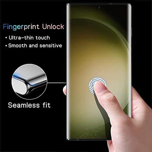 Letosan [2+2 Pack] Galaxy S23 Ultra Screen Protector, 9H Tempered Glass, Ultrasonic Fingerprint Support, 3D Curved, Hd Clear Scratch Resistant For Samsung Galaxy S23 Ultra 5G Glass Screen Protector #TOP3