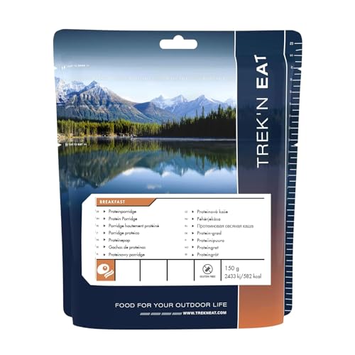 Gachas de Proteína Trek'n Eat – Desayuno Proteico para Exteriores | Comida Liofilizada para Camping, Senderismo y Expediciones | Saciante, Rápida de Preparar, Ideal para Llevar