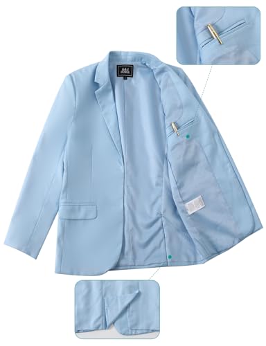 A&J DESIGN Boys 5-Piece Formal Suit Set with Jacket, Dress Pants, Tie, Bowtie and Pocket Square4