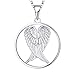 JO WISDOM Damen Kette Schutzengel Flügel Silber 925 Halskette Anhänger mit Weiß Vergoldet,Schmuck für Frauen