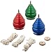 YAJUA Authentic Spinning Tops Classic Wooden Trompos with Jute Bag [Set of 3]