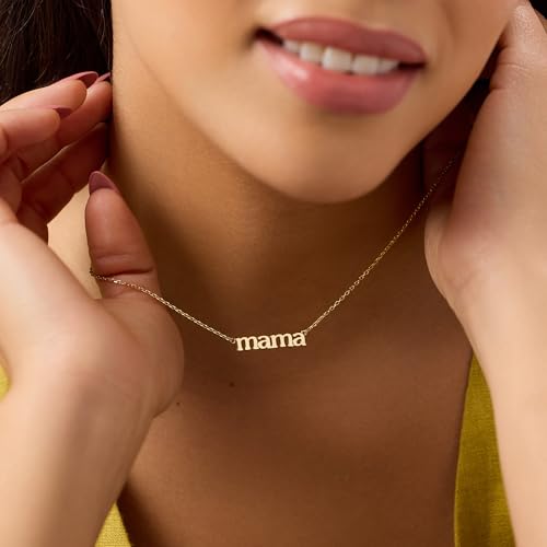 Ana Luisa Gold Dainty Mama Necklace for Women - Sentimental 14K Gold Nameplate Necklace for Mom - Hypoallergenic, Water-Resistant, Tarnish-Free Jewelry - Mother's Day Necklaces - Everyday Mom Jewelry4