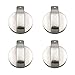 Boutons universels de cuisinière à gaz, 4 PCS métal 6mm argent boutons de commande de cuisinière à gaz adaptateurs interrupteur de four serrures de contrôle de surface de cuisson