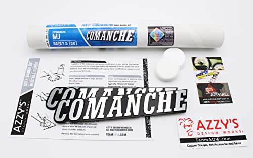 Image of Jeep Comanche MJ Side Badge kit, Square Letter Style 1986-1987- by Azzy's Design Works