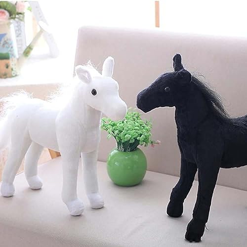 Image of Tickles Simulation Horse Soft Stuffed Plush Animals Toy for Kids Birthday Gift (Size: 45 cm; Color: Black)