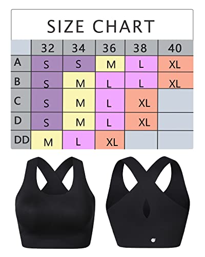 Cordaw Sports Bra For Women Seamless Smooth Yoga Bra Medium Impact High Support Ultra Soft& Comfort Workout Bra With Pads, Black S #TOP7