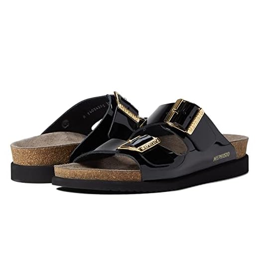 Mephisto Women's Hester Sandal, Black Patent, 9