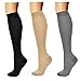 Produktbild feifanshop 3 Paar Kompressionsstrümpfe Kompressionssocken Compression Socks Strümpfe Kompression Laufsocken Thrombosestrümpfe für Damen Herren, Sport, Laufen, medi, Flug, Reisen EU 40-43
