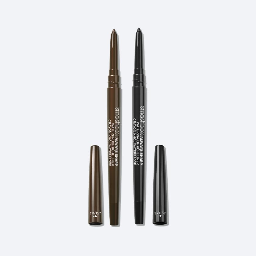 Smashbox Always Sharp Longwear Waterproof Kohl Eyeliner Pencil Self-Sharpening Cap Waterproof High Pigment Raven and Sumatra
