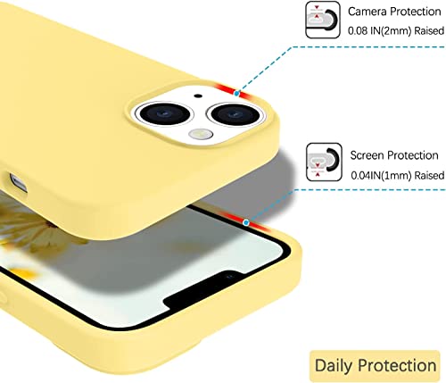 Image of MIDOS Back Cover Compatable with iPhone 13 Liquid Silicone Case Full Protection Shock Proof Back Cover for iPhone 13 (Yellow)