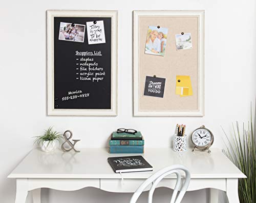 Designovation Macon Framed Linen Fabric Pinboard, 18X27, Soft White #TOP1