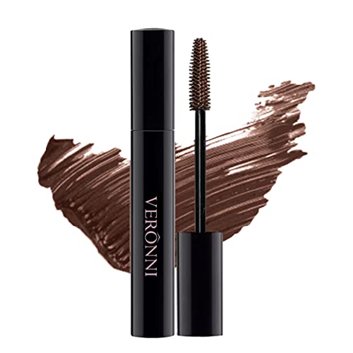 4D Silk Fiber Lash Mascara, Volume and Length, No Clumping, Waterproof & Smudge-Proof Voluminizing Long-Lasting Eye Makeup, Brown 0.24 Fl Oz