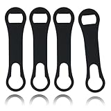 MCSDFN 4 Pcs Bottle Opener and Pour Spout Remover, Flat Bar Key Bar Beer Bottle Opener Bartender Accessories for Bartenders Home Kitchen Party, Black