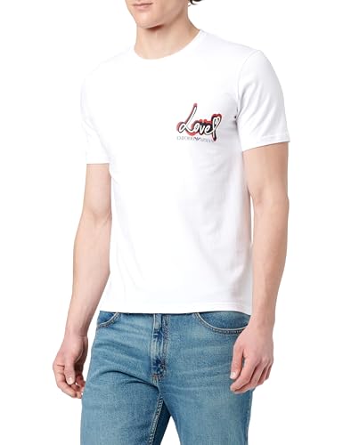 T-Shirt Homme Emporio Armani col rond manches courtes coton blanc noir