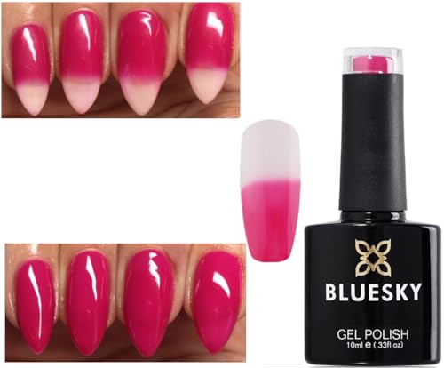 Bluesky Gel Nail Polish Pink Strawberries and Cream Chameleon Colour Change Pink to White Nail UV LED Soak Off 10ml TC19 (Requires Drying under LED/UV Lamp) Spring Summer Color