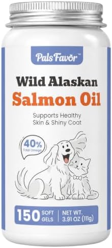 Wild Alaskan Salmon Oil for Dogs – Omega-3 EPA DHA – 150 Soft Gels