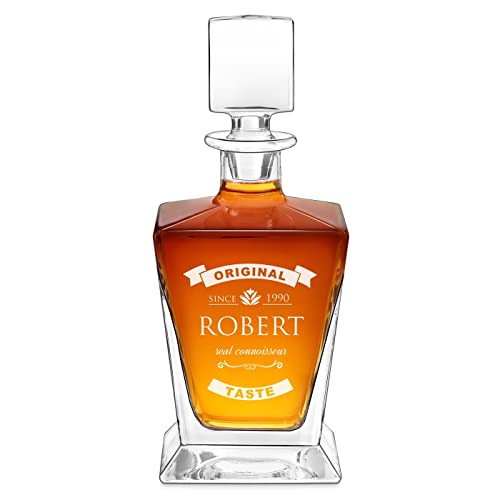 Maverton Personalised Whiskey Decanter for Man - Elegant Geometric Carafe for him - Geometric Model - Engraved Glassware for dad - Barware for Birthday - for Connoisseur - Original -