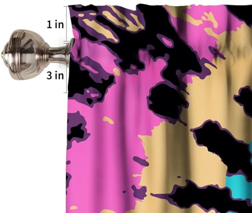 Image of Swirl Tie Dye Window Valance Curtain, Retro Spiral Hippie Style Chic Colorful Watercolor Window Valances Treatments for Kitchen Living Room Cafe Decor 54'x18', 1 Panel