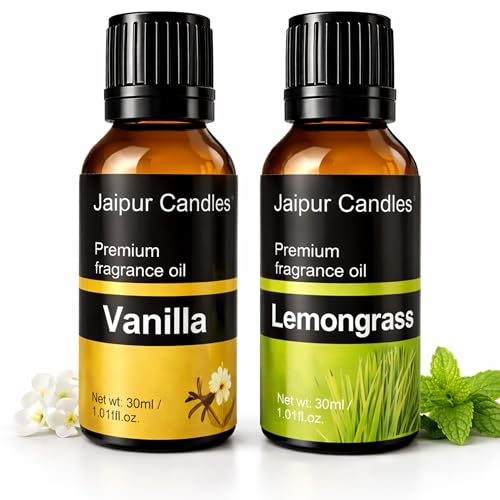 Image of Fragrance Oil | 30ml+30ml | Vanilla, Lemongrass Fragrance oil | Best for Aromatherapy | Use in Diffusers, Candles, Air Fresheners