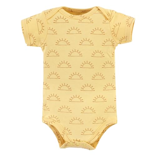 Image of Hudson Baby Unisex Baby Cotton Bodysuits, Kind Human 5 Pack, Newborn