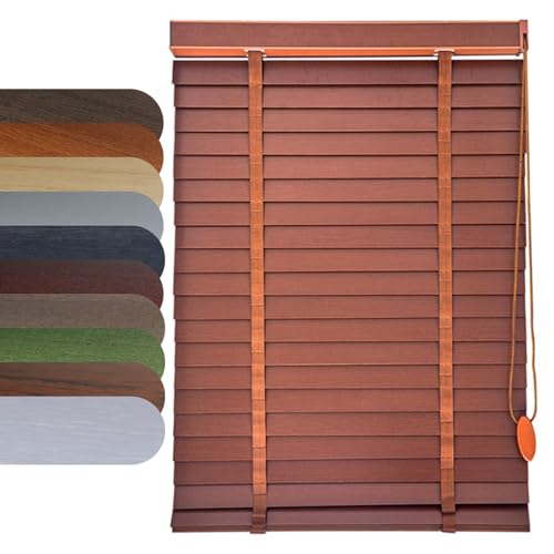 Persiana Veneciana Madera a Medida, Estores Persianas Venecianas de Madera Horizontales, Lamas de 5cm, Cortinas Opaco/Aislantes Térmicas/Privacidad para Dormitorio y Salón