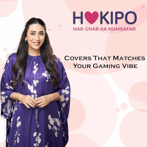 Image of HOKIPO 'SereneSolids' 140 GSM Gaming Chair Cover Stretchable Computer Rotating Chair Seat Covers Slipcover, Beige (NEW-AR-5370-BGE)