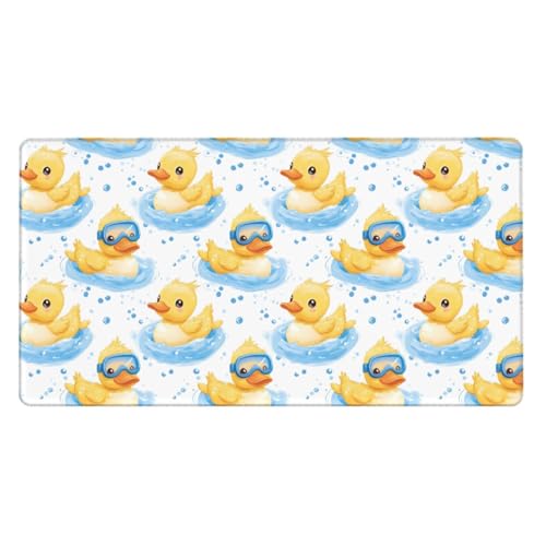 Tapis de souris canard mignon qui nage pour décorer un bureau d'ordinateur portable