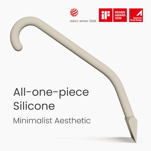 Image of dancemoon JustHang Shower Squeegee with Built-in Hook, 10-Inch Light Taupe