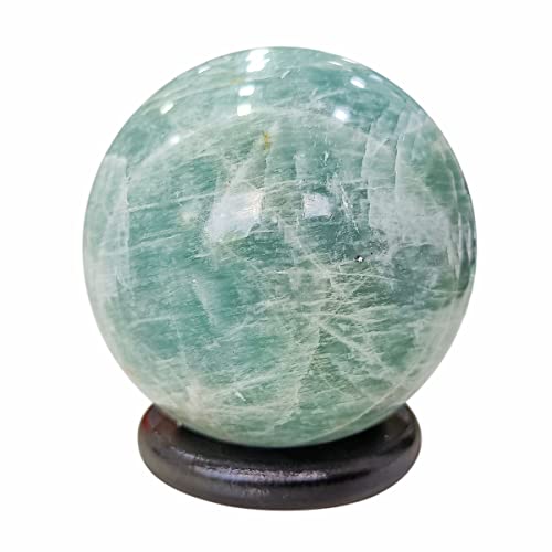 Image of Shubhanjali Amazonite Crystal Ball for Home Decorative Items 150-200 Gm Polished Round Gemstone Amazonite Stone Ball for Crystal at Home Office Desk Kids Table