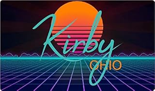 Kirby Ohio 2 X 1.25-Inch Vinyl Decal Stiker Retro Neon Design