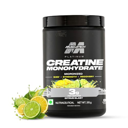 Image of MuscleTech Platinum Creatine Micronized Powder | 83 Servings, Citrus Blast | Improves Strength, Power & Muscle Recovery |Muscletech Creatine Flavored - 315g