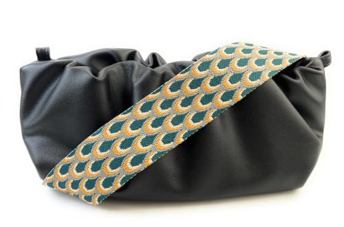 Purse Straps Replacement Crossbody Yellow Peacock Print 2 Inch Extra Wide with Silver Buckles Adjustable Shoulder Guitar Strap for Crossbody Bag Purse Handbag4