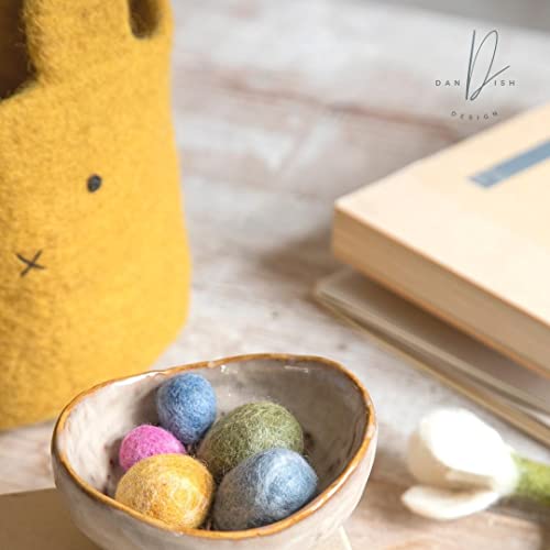 Én Gry & Sif Osterkorb Häschen I Osternest zum Befüllen oder als Osterdeko, hand-made, Osterkörbchen aus Filz, Gelb Kinderkorb