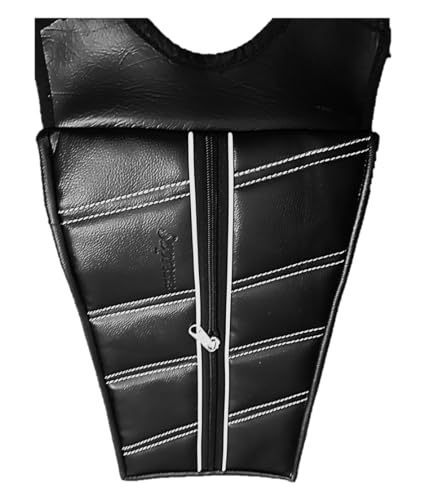 Image of Stylish Tank Cover with Large Space for Gixxer SF - White Piping on Black