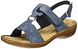 sandaletten blau tamaris Rieker 60843 Damen, Frauen Sandalen,Riemchensandalen,DA-Sandalen,Sandalette,Sommerschuh,Sommersandale,bequem,flach,jeans / 14 (Blau)