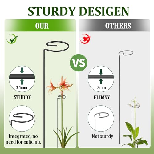 24 Inch 20 Packs Plant Stakes,Plant Supports for Outdoor Plants,Garden Single Stemmed Plant Support Stakes for Gardening,Flowers,Orchid,Peony Lily Rose by OYOEETD - Used condition - Image 2