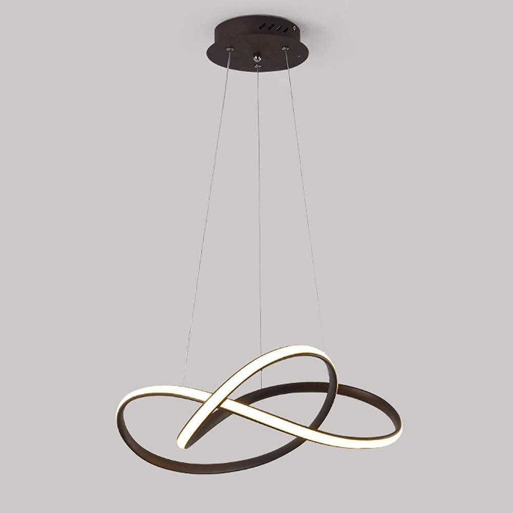 Lustre LED spirale nordique et plafonnier moderne tricolore dimmable pour îlot de cuisine