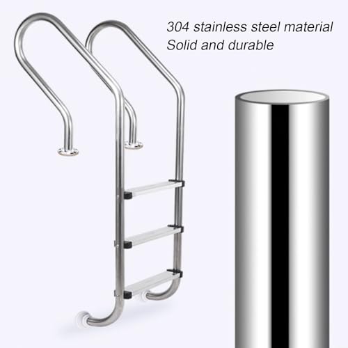 Escalera para piscina de acero inoxidable de 3 peldaños miniatura 3
