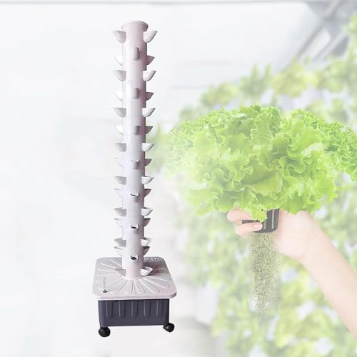 RRraw Torre Idroponica, Torre di Coltivazione Verticale per Giardino Interno Ed Esterno, Sistema di Coltivazione Fuori Suolo con Pompa dell'Acqua, per Erbe Aromatiche, Frutta E Verdura da Interni
